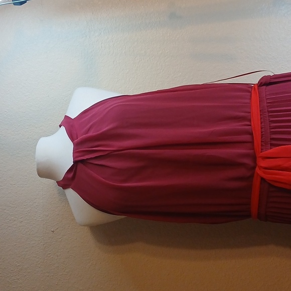Layne BRYANT SIZE 28 plus sized pleated vibrant red and fushia dress - Picture 3 of 8